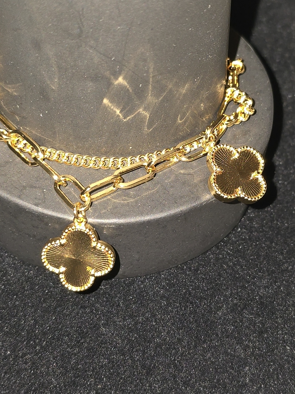 22kgp Dubai Jewelry Gold Four-Leaf Charm Bracelet - Women Jewelry - Picture 4 of 7